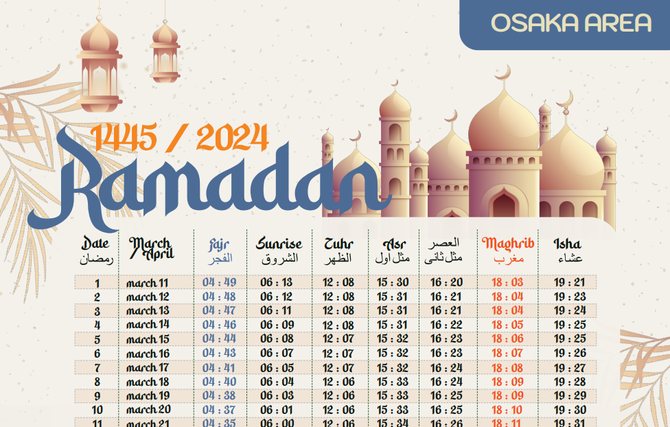 Ramadan Time Table 2024